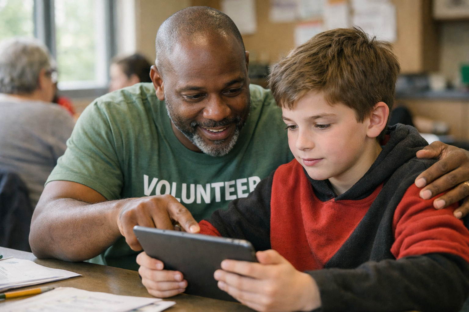 Mentor helping student